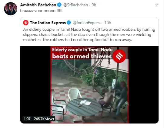 NELLAI KADAYAM OLD COUPLE FIGHT WITH THIEF VIRAL VIDEO, HARBHAJAN TWEET